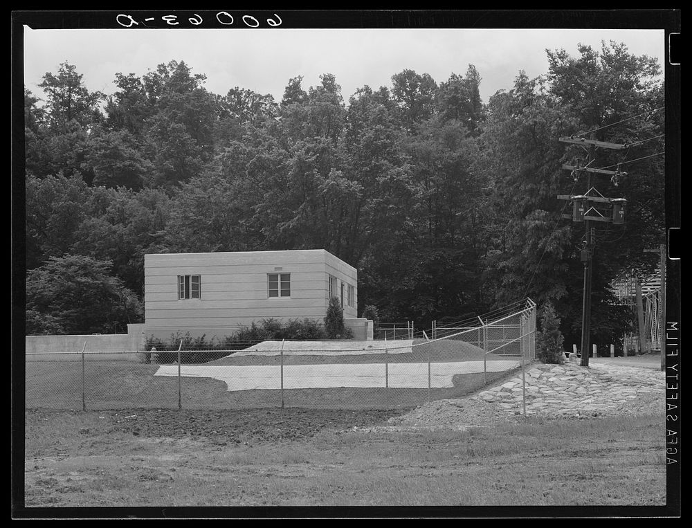 Filtration plant. Tygart Valley Homesteads, West Virginia. Sourced from the Library of Congress.