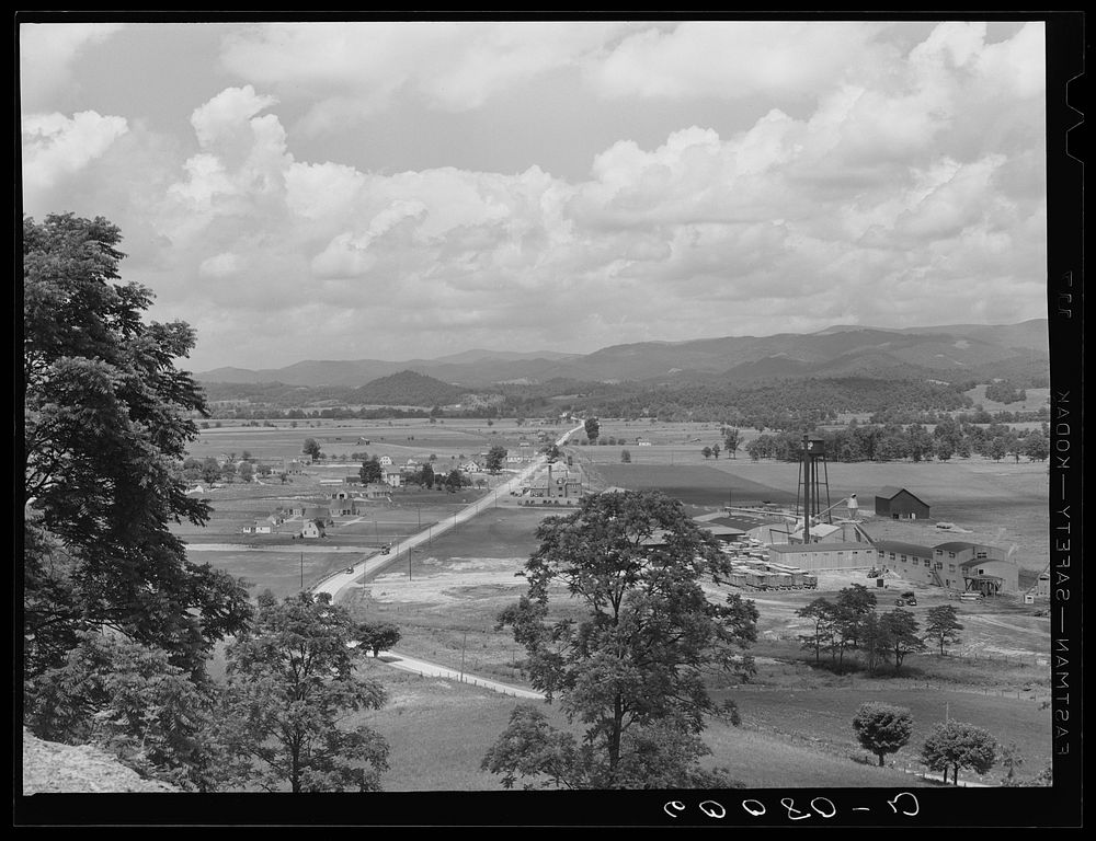 [Untitled photo, possibly related to: Tygart Valley Homesteads, West Virginia. Lumber plant in center foreground]. Sourced…
