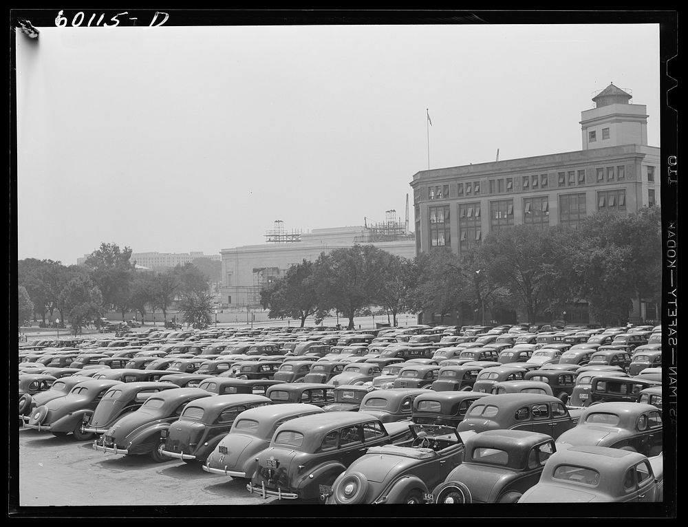 Parking lot for government employees. Washington, D.C.. Sourced from the Library of Congress.
