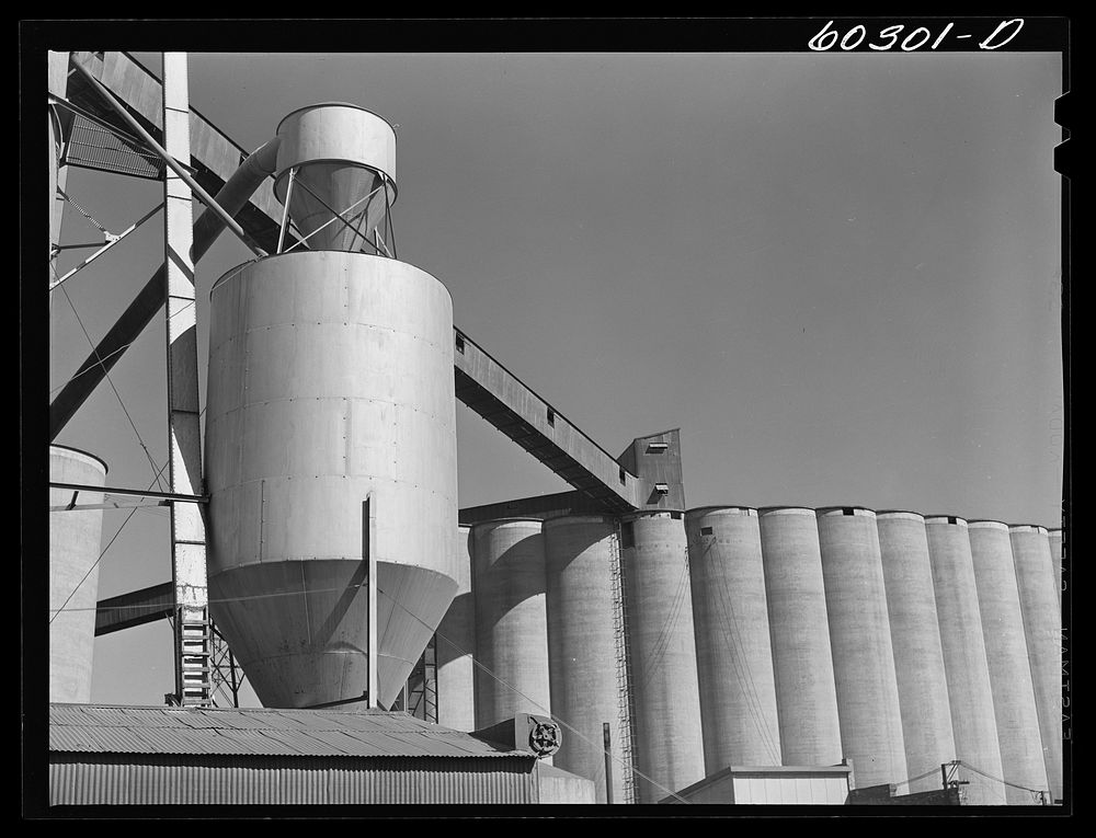 Dust condenser at grain elevator. Minneapolis, Minnesota. Sourced from the Library of Congress.