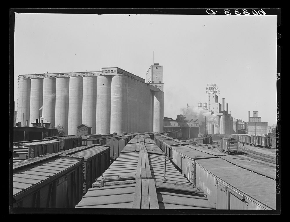 Grain elevator and Gold Metal flour mill. Minneapolis, Minnesota. Sourced from the Library of Congress.