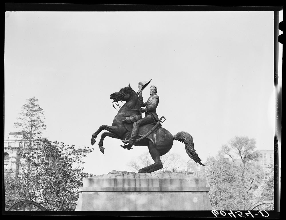 General Jackson in Lafayette Square, Washington, D.C.. Sourced from the Library of Congress.