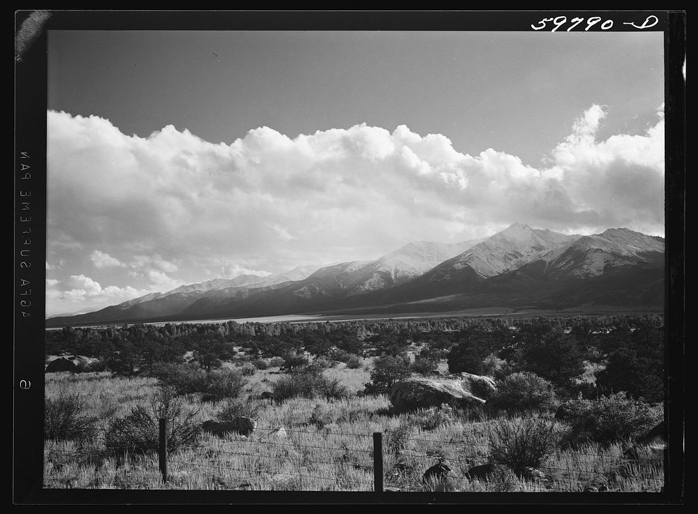The Sawatch mountains near Buena Vista, Colorado. Sourced from the Library of Congress.