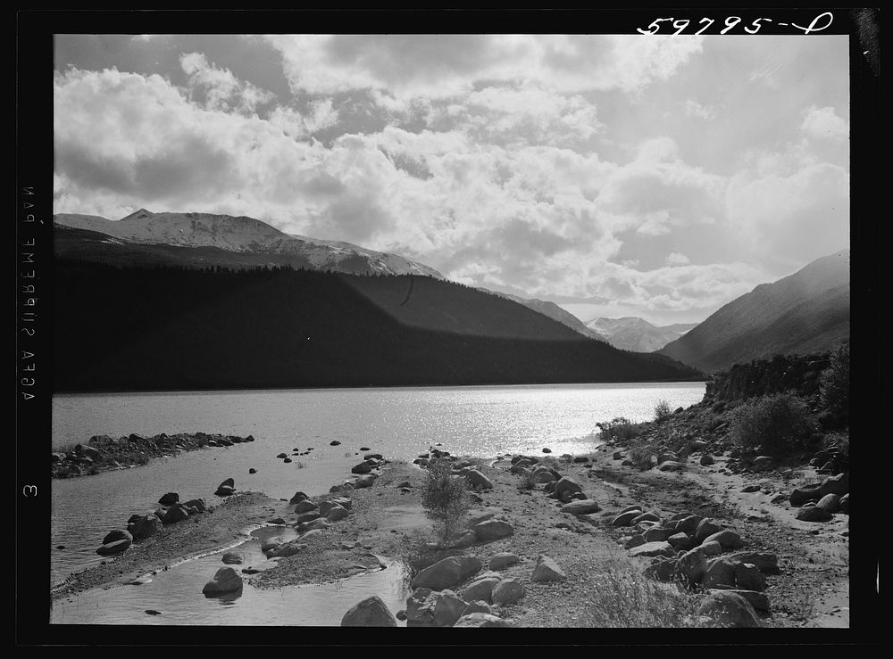 Twin Lakes with Mount Elbert in background. Colorado. Sourced from the Library of Congress.