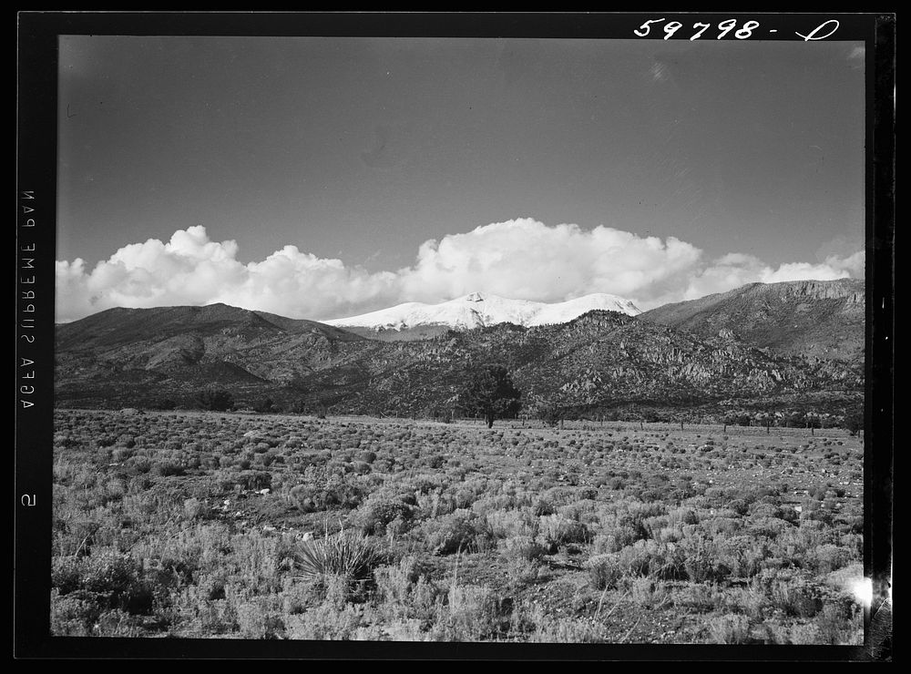 Snow-capped mountain near Buena Vista, Colorado. Sourced from the Library of Congress.