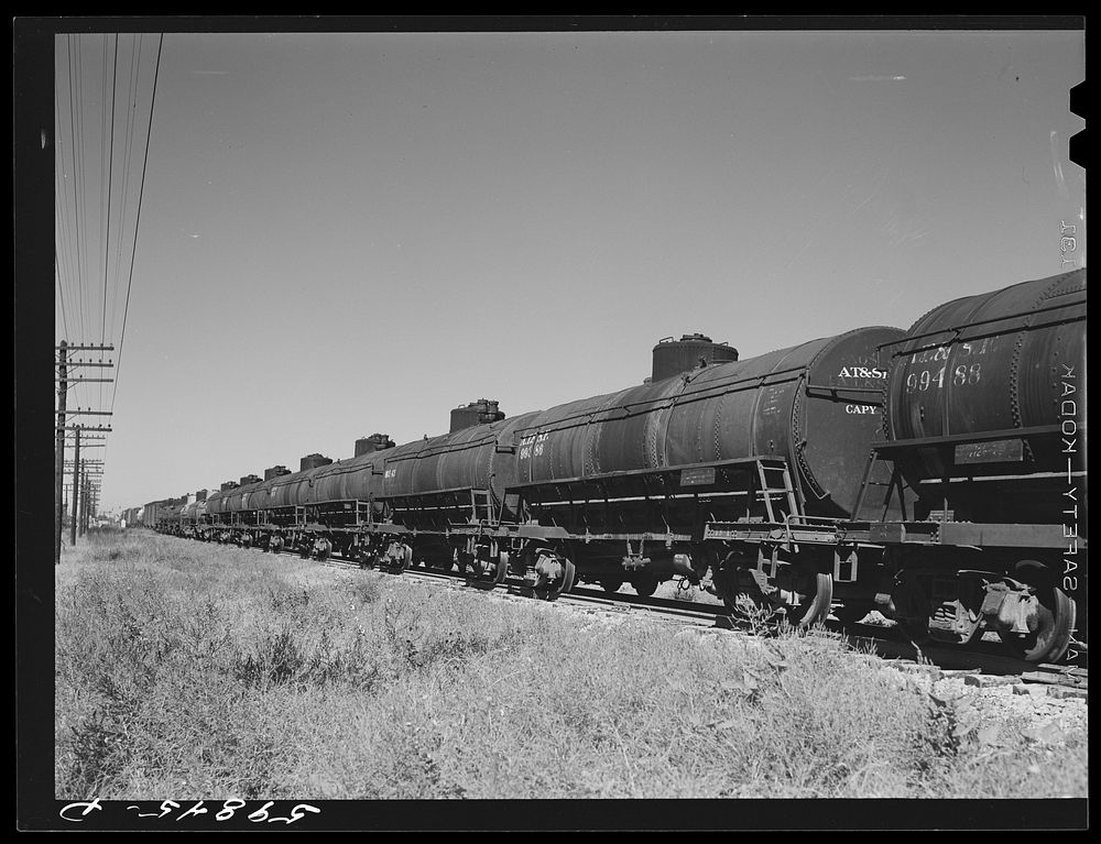 Oil tank cars. Wichita, Kansas. Sourced from the Library of Congress.
