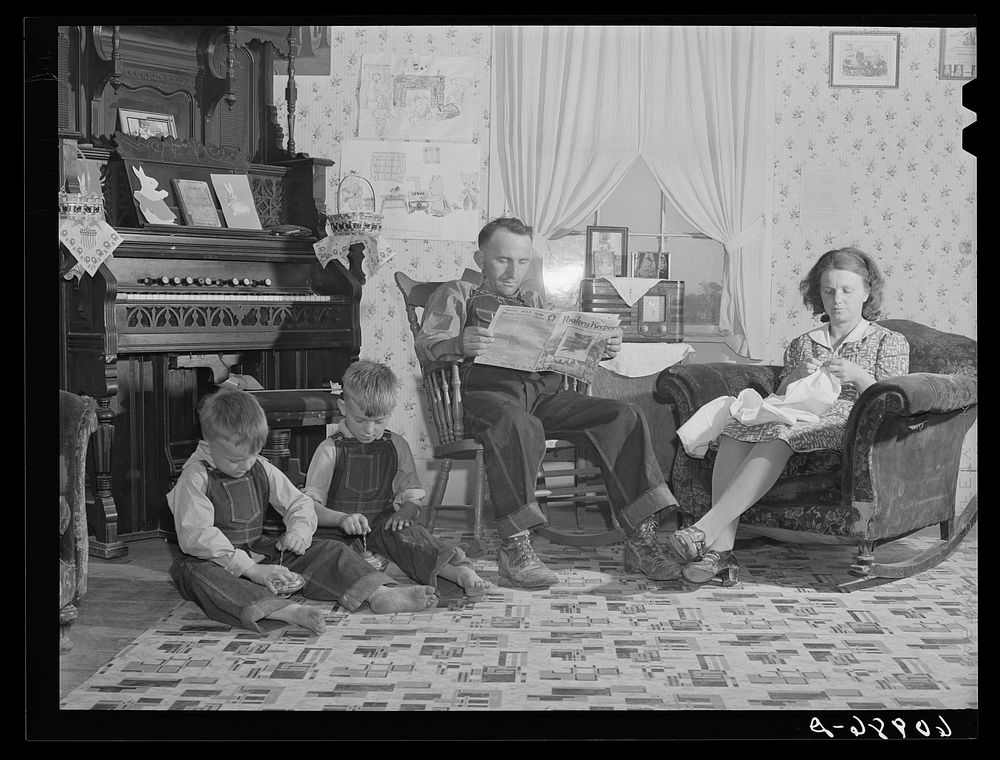 FSA (Farm Security Administration) tenant purchase borrower and family. Crawford County, Illinois. Sourced from the Library…