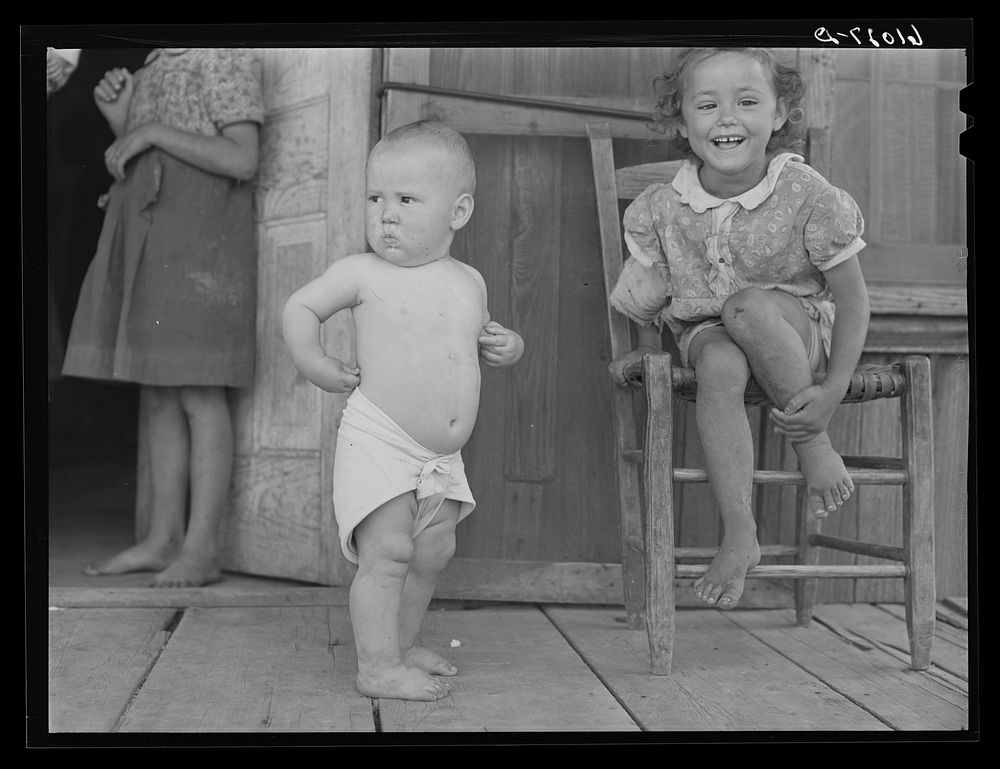[Untitled photo, possibly related to: Baby of sharecropper. New Madrid County, Missouri]. Sourced from the Library of…