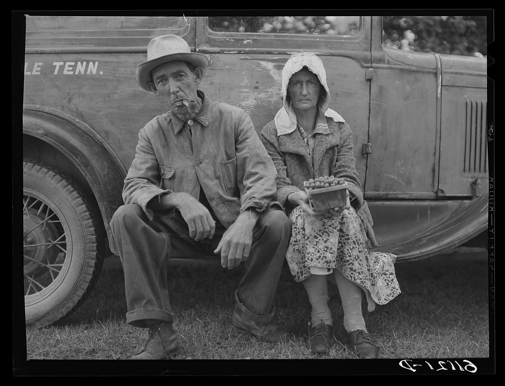Migrant fruit workers. Berrien County, Michigan. The cherries were picked for their own use. Sourced from the Library of…