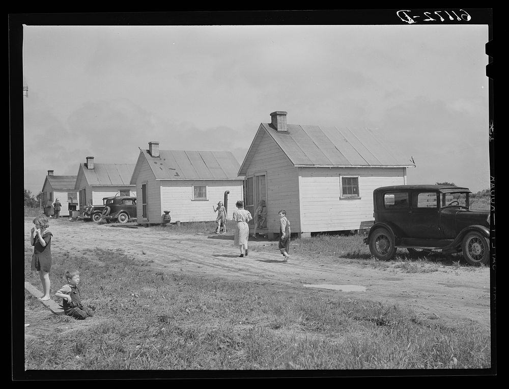 [Untitled photo, possibly related to: Cabins rented for one dollar and seventy-five cents a week by migratory fruit pickers…