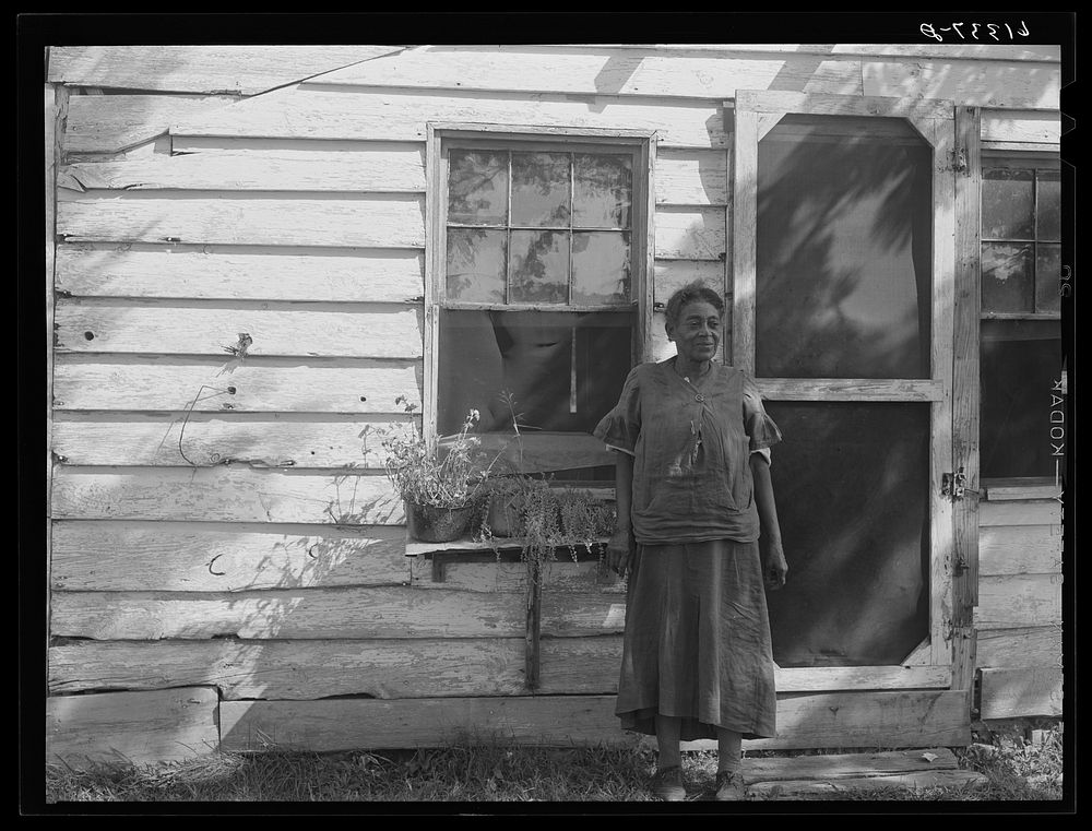 [Untitled photo, possibly related to: Mrs. Louise Dyson, wife of FSA (Farm Security Administration) borrower. She is the…