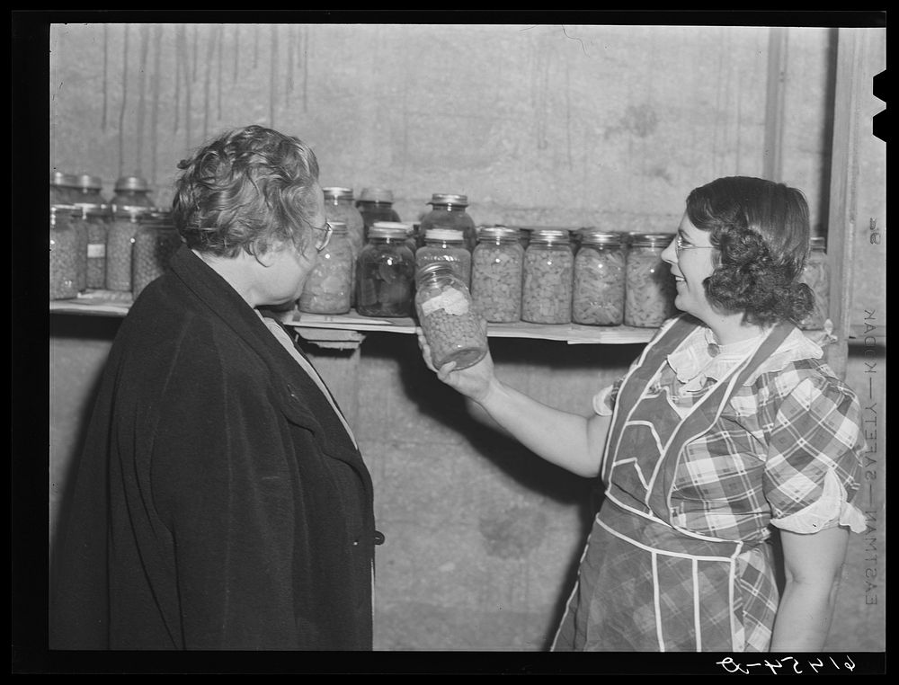 [Untitled photo, possibly related to: Mrs. Sauer getting vegetables out of storage cellar. Cavalier County, North Dakota].…