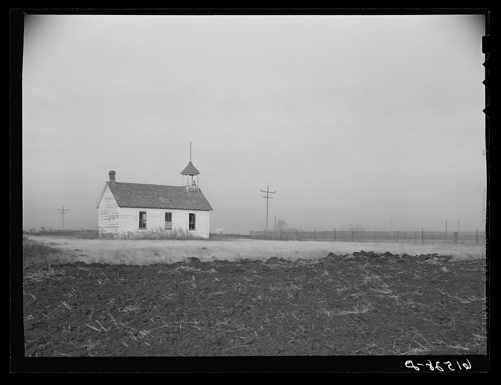 [Untitled photo, possibly related to: Abandoned school house. Ramsey County, North Dakota]. Sourced from the Library of…