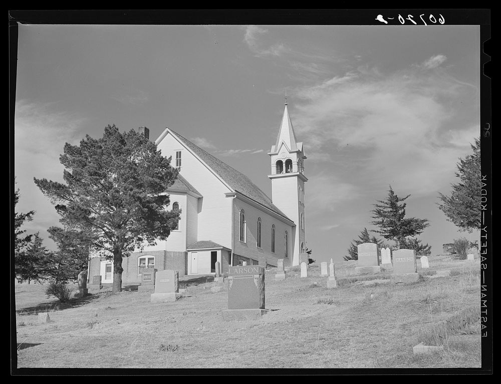 Country churchyard. Monona County, Iowa. Sourced from the Library of Congress.