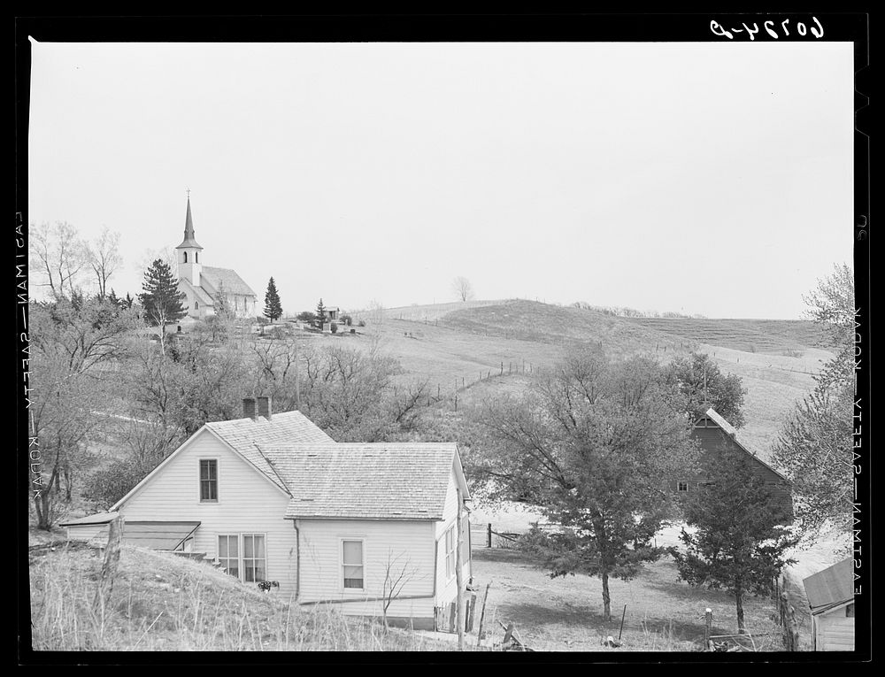 [Untitled photo, possibly related to: Lutheran church and parsonage. Monona County, Iowa]. Sourced from the Library of…