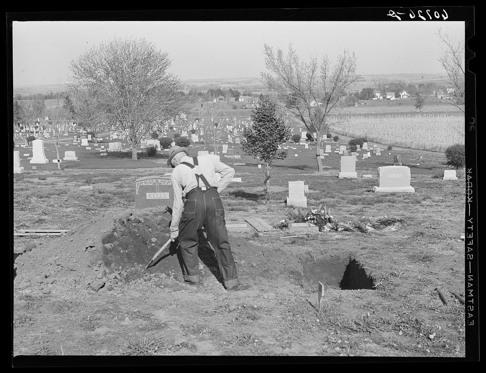 Gravedigger. Woodbine, Iowa. Sourced from the Library of Congress.