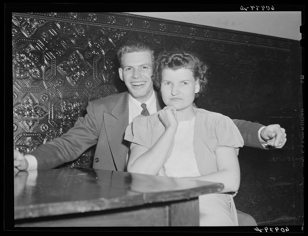 Young couple in beer parlor. Cairo, Illinois. Sourced from the Library of Congress.