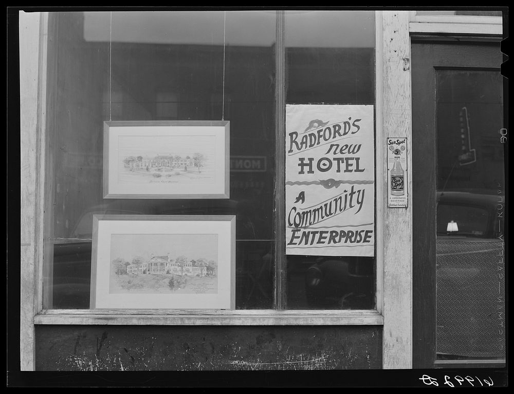 Headquarters of "New Hotel" campaign. Radford, Virginia. Sourced from the Library of Congress.