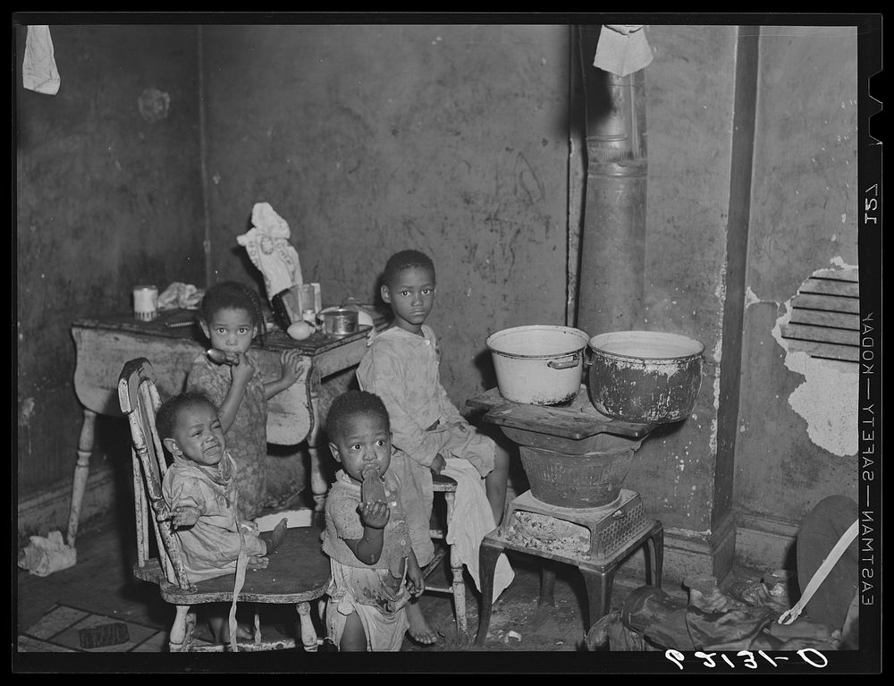 Children living in two-room  apartment. Aliquippa, Pennsylvania. Sourced from the Library of Congress.