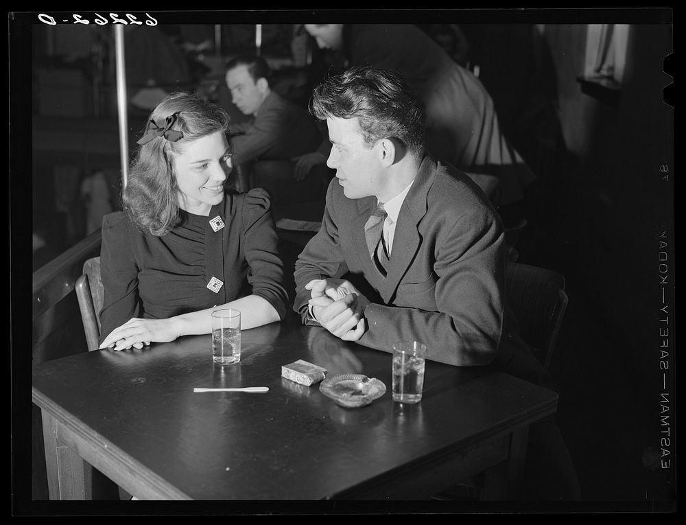 John Wujs, steelworker, and girlfriend at Carlton Nightclub. Ambridge, Pennsylvania. Sourced from the Library of Congress.