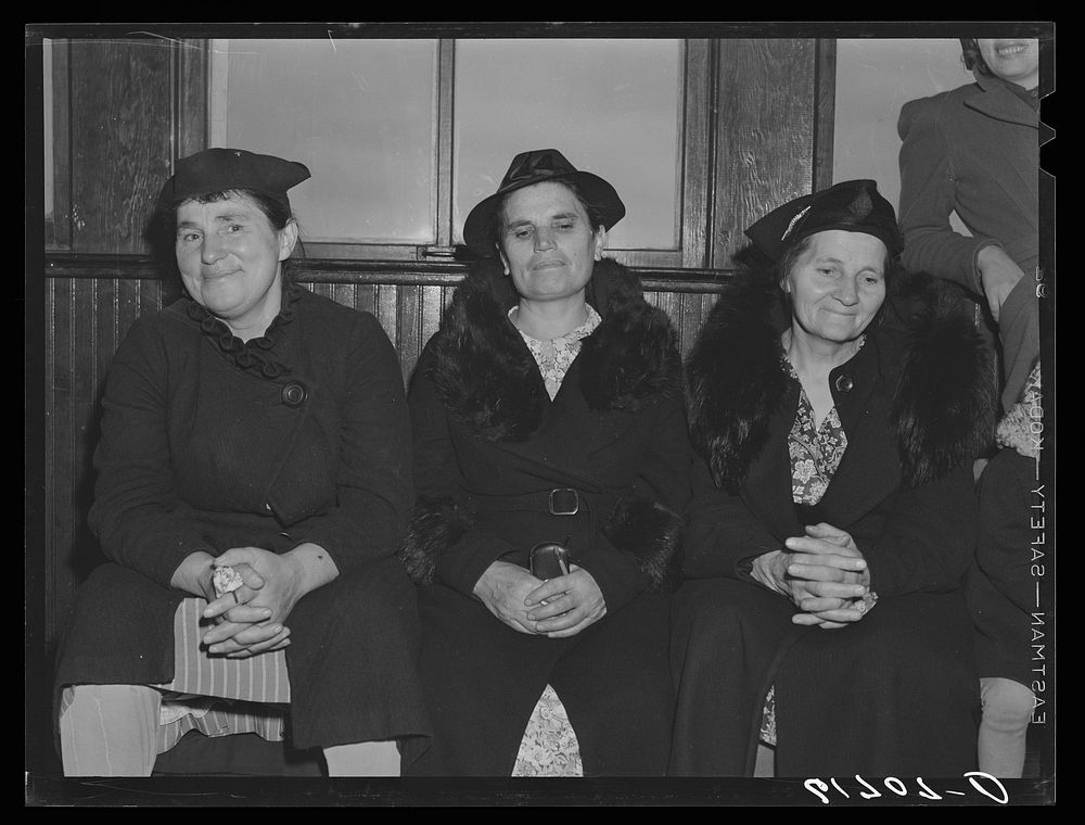 German-Russian farm women in school on election day, November 1940. McIntosh County, North Dakota. Sourced from the Library…