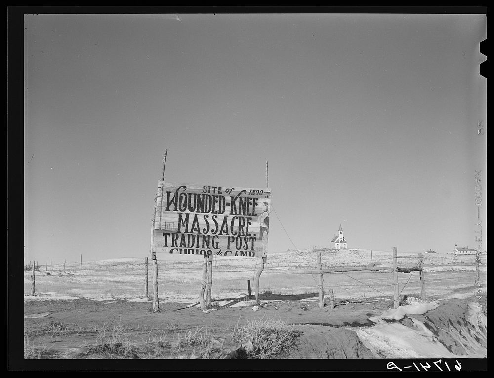 Church at Wounded Knee, South Dakota. Sourced from the Library of Congress.
