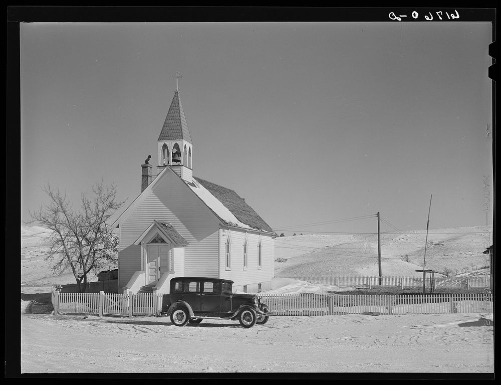 Catholic church. Rosebud, South Dakota. Sourced from the Library of Congress.