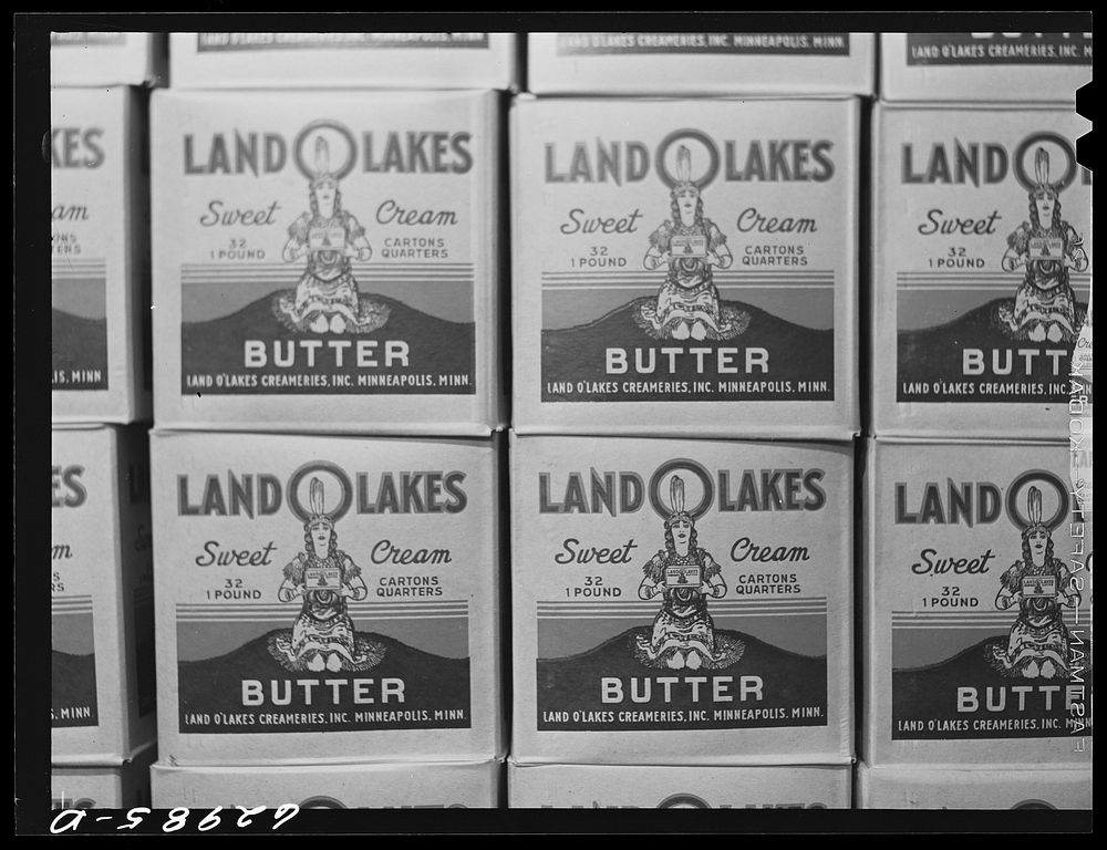 [Untitled photo, possibly related to: Packing butter at Land O'Lakes plant. Chicago, Illinois]. Sourced from the Library of…