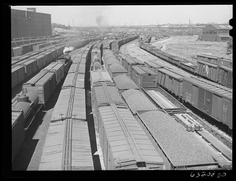 Railroad yards. Milwaukee, Wisconsin. Sourced from the Library of Congress.