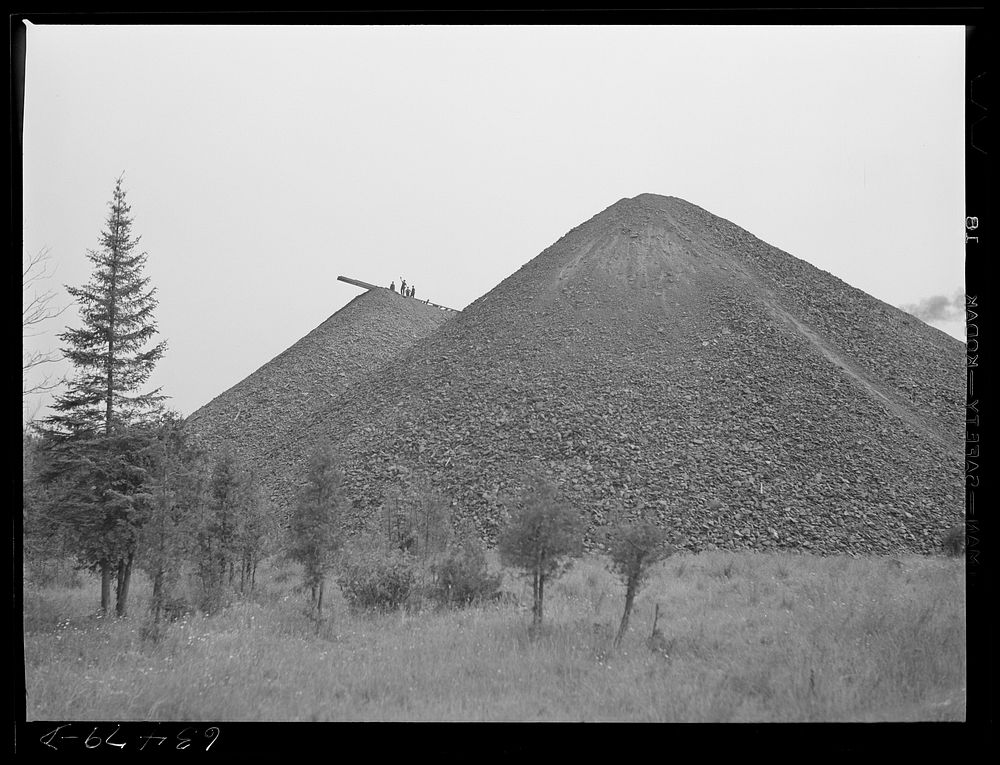 [Untitled photo, possibly related to: Stock piles at copper mine. Ahmeek, Michigan]. Sourced from the Library of Congress.