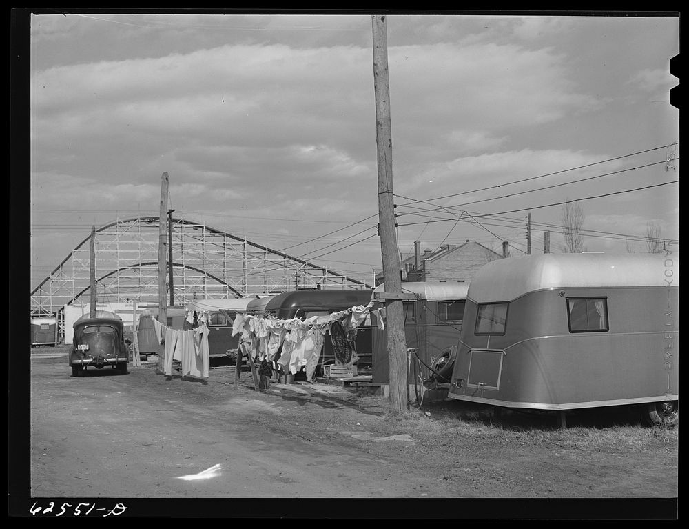 Trailer camp for defense workers. Ocean View, Virginia. Outskirts of Norfolk. Sourced from the Library of Congress.