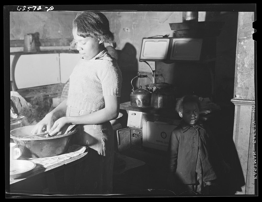 [Untitled photo, possibly related to: Kitchen in house which rents for sixteen dollars per month.   district. Norfolk…