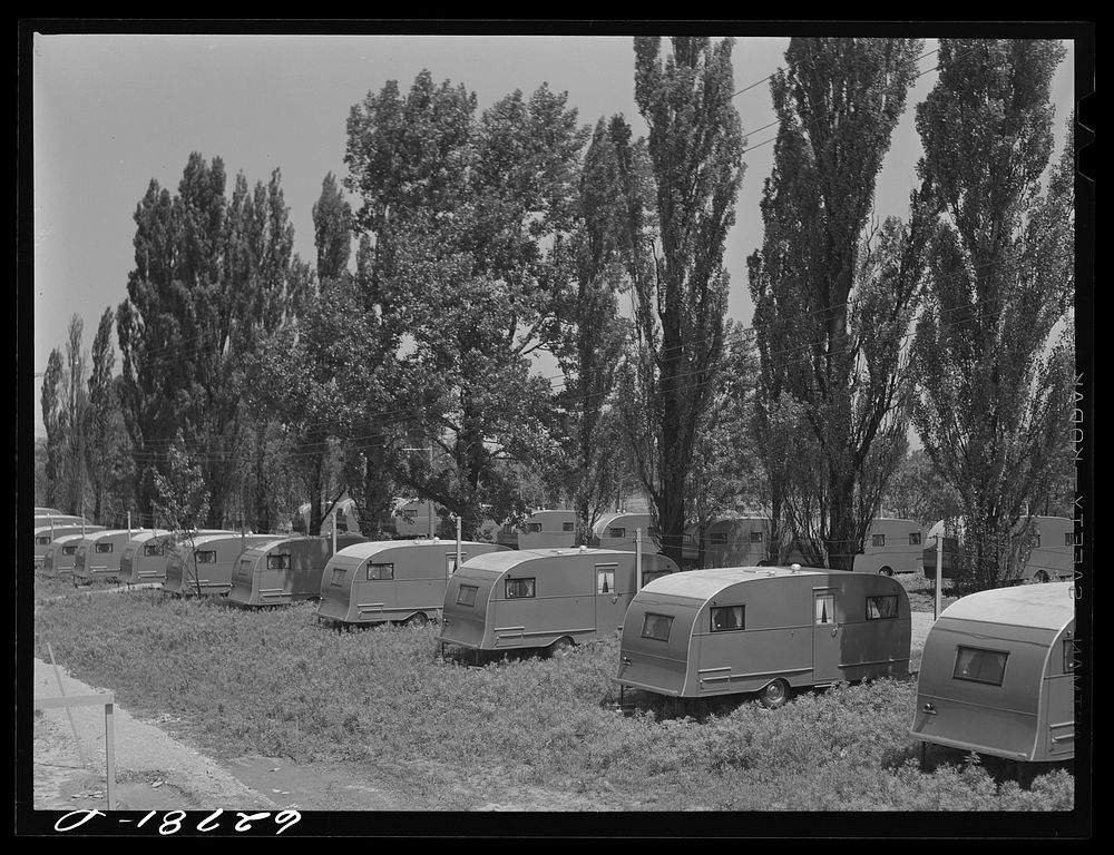 FSA (Farm Security Administration) trailer camp for defense workers, situated a quarter mile from General Electric plant in…