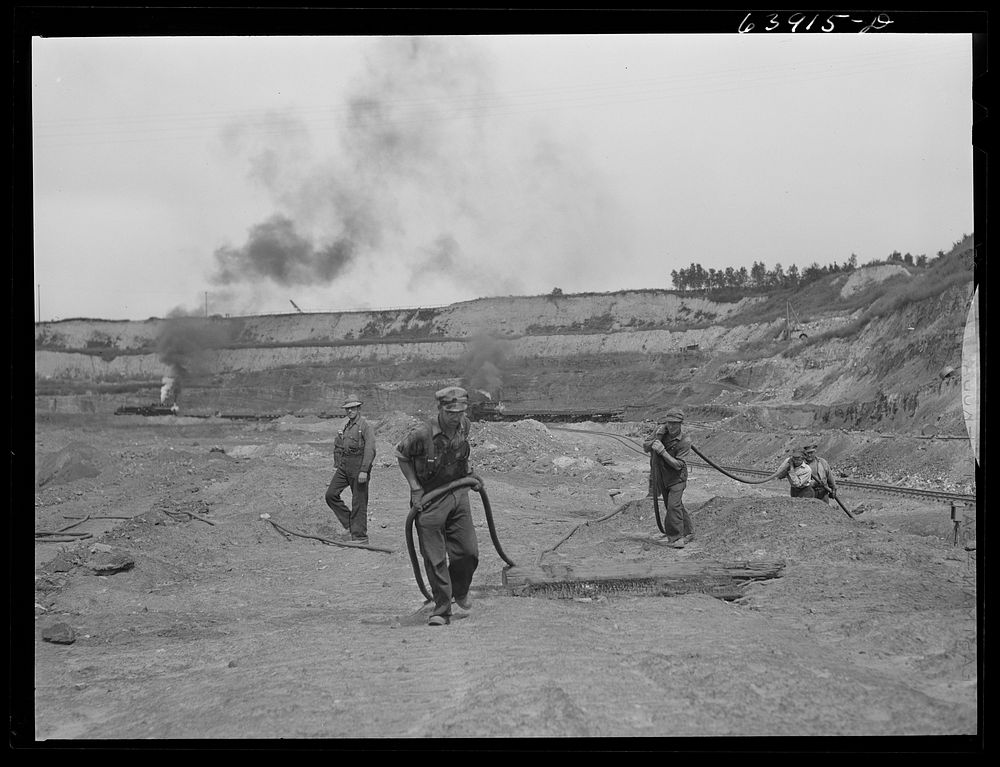 [Untitled photo, possibly related to: Blasting crew and foreman. Albany Mine near Bovey, Minnesota]. Sourced from the…