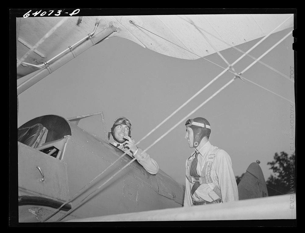 Students under the Civilian Pilot Training Program. Congressional Airport. Rockville, Maryland. Sourced from the Library of…