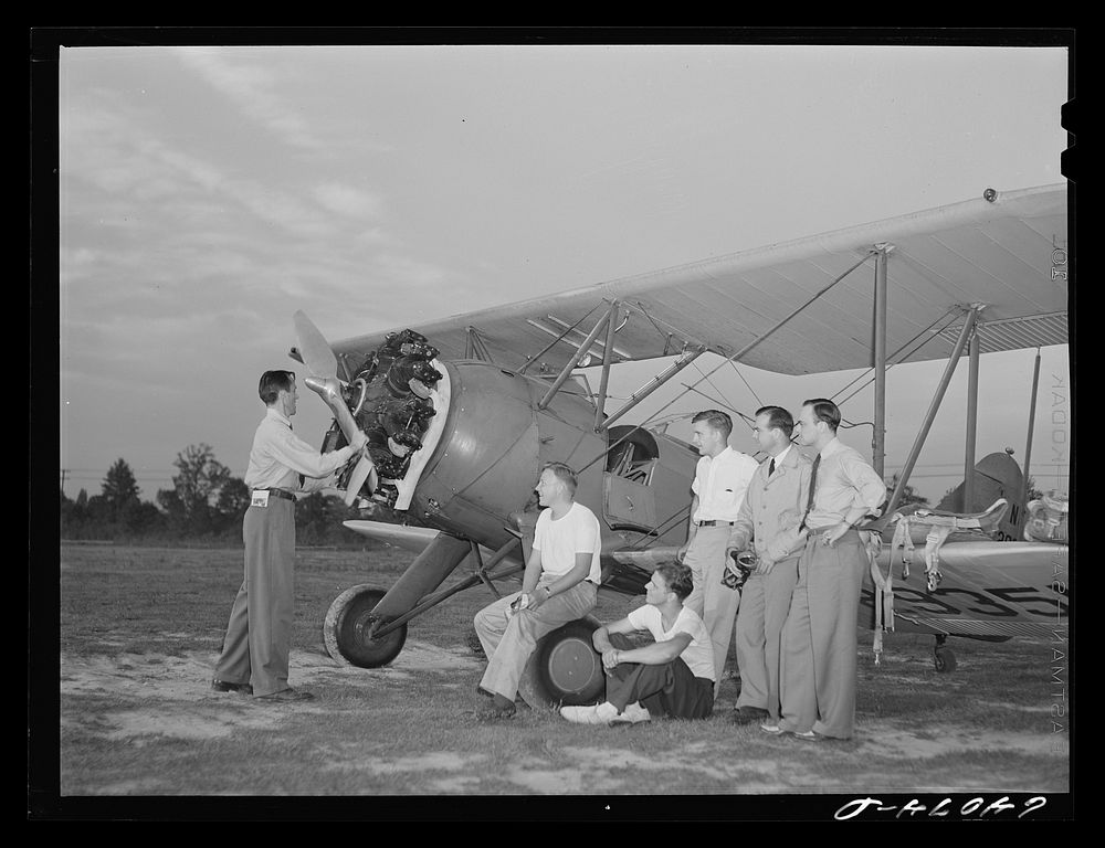 [Untitled photo, possibly related to: Civilian Pilot Training Program students at Congressional Airport. Rockville…