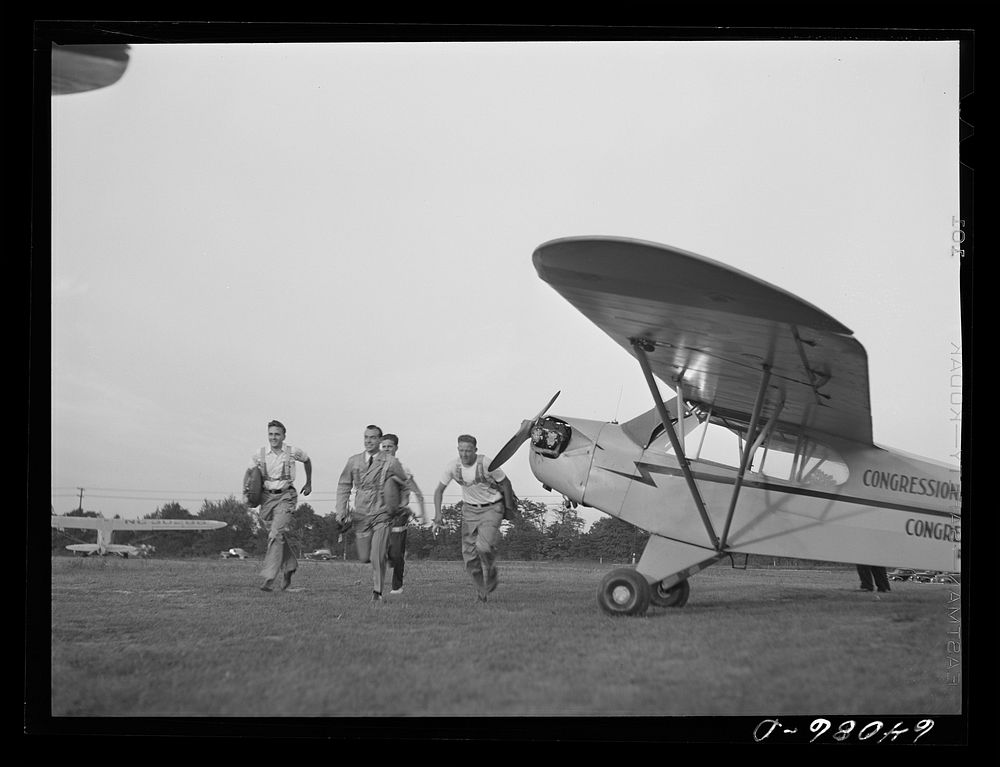[Untitled photo, possibly related to: Civilian Pilot Training Program students at Congressional Airport. Rockville…