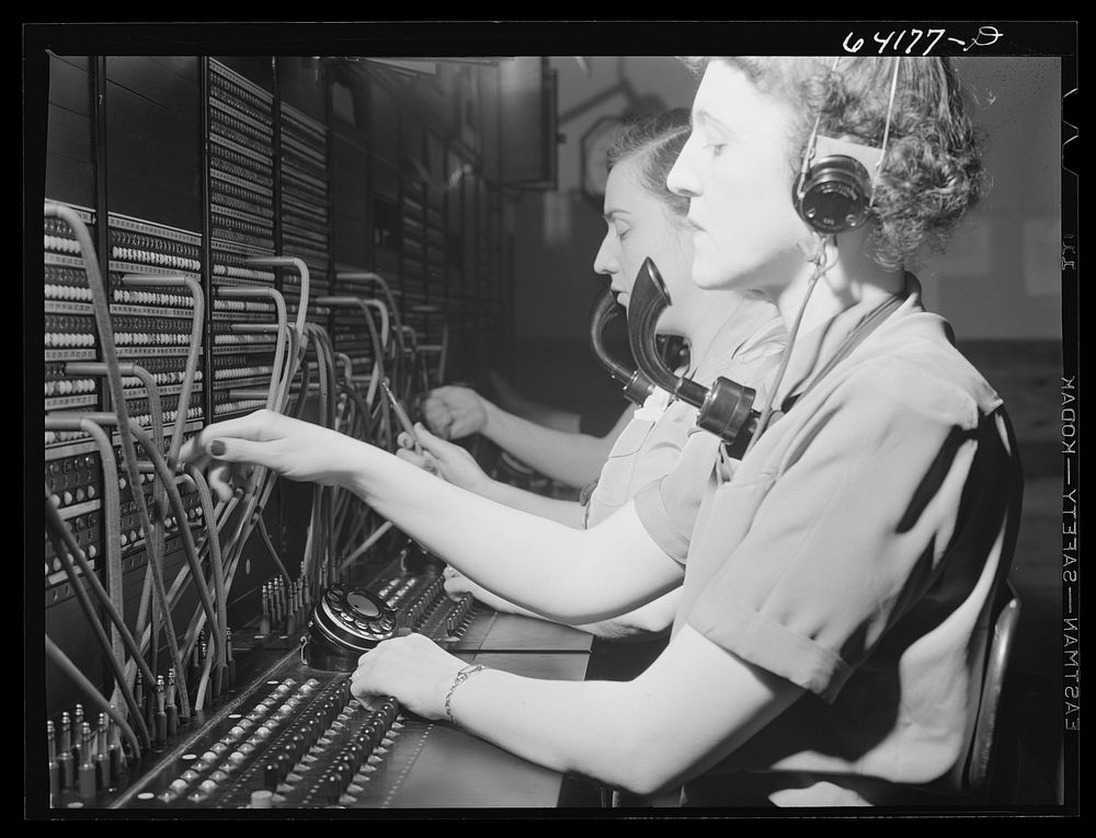 [Untitled photo, possibly related to: Telephone operators at Aberdeen proving grounds. Aberdeen, Maryland]. Sourced from the…