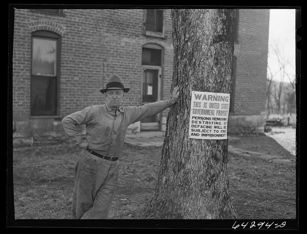 Newton County, Missouri. Camp Crowder area. Mr. Casement, farmer in the area bought by the Army for construction. He has…