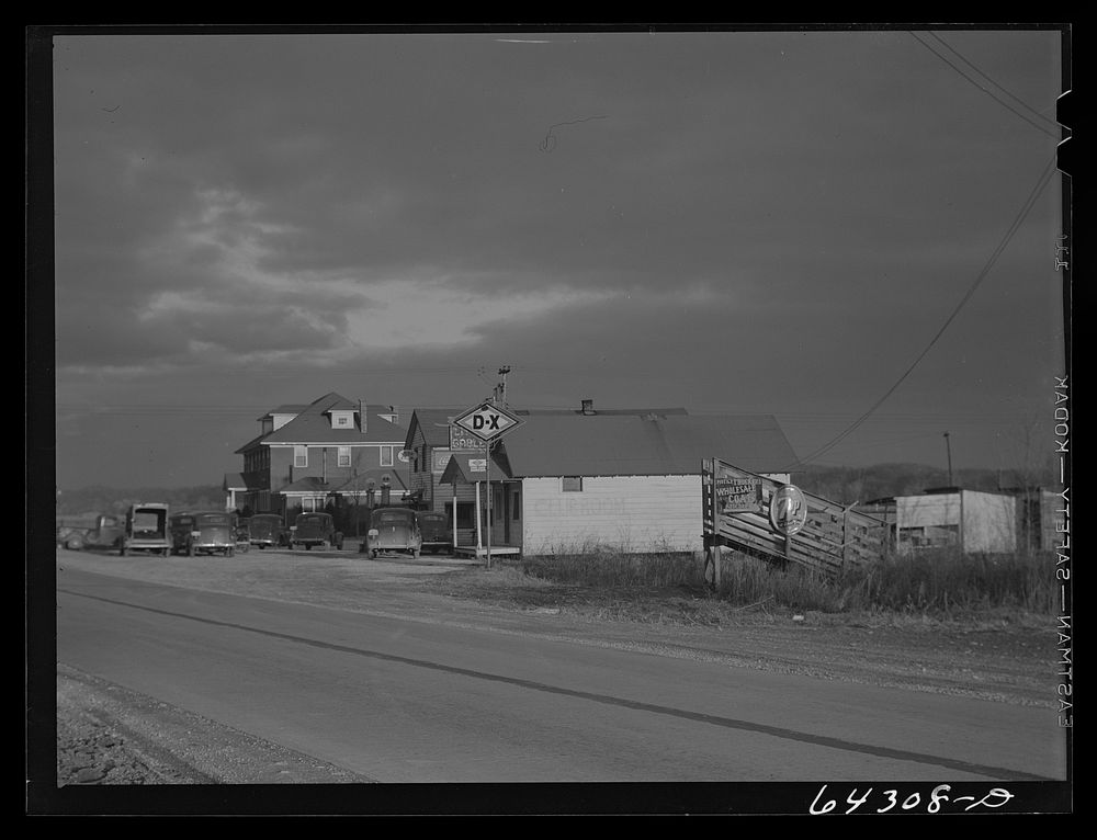 [Untitled photo, possibly related to: Union County, Illinois. Gas station and road house]. Sourced from the Library of…