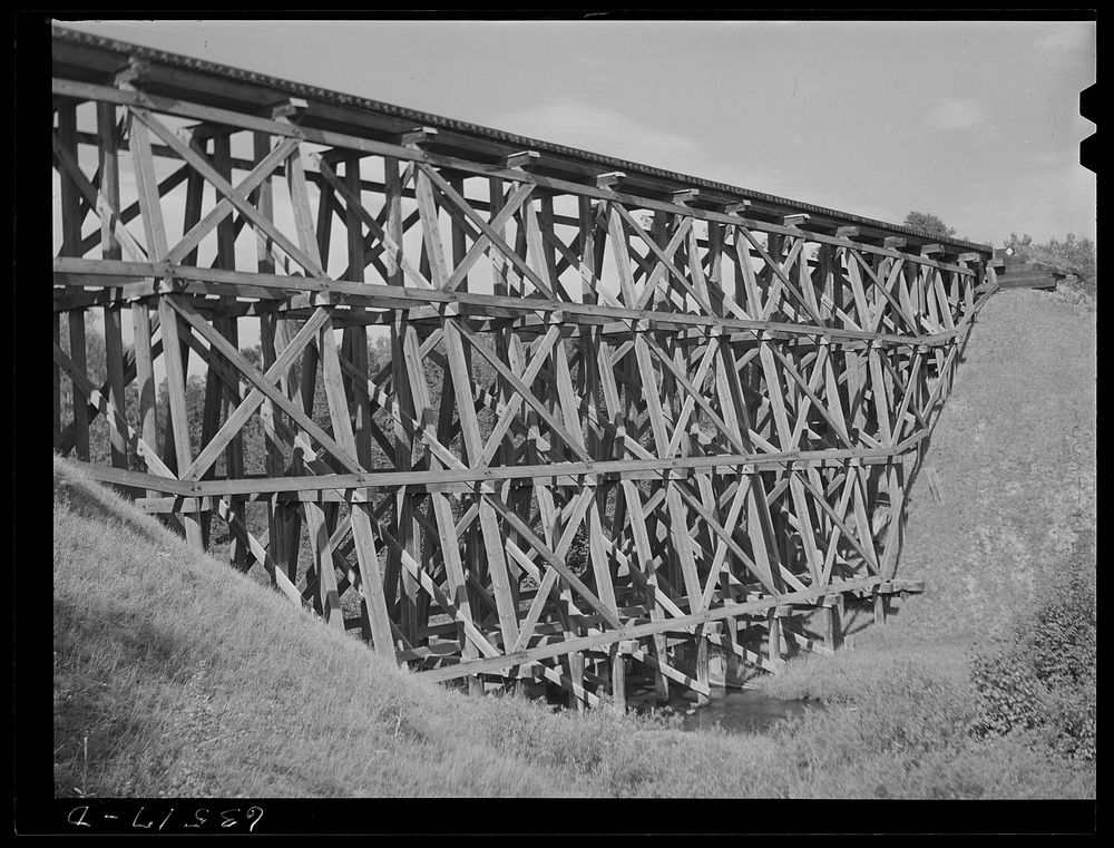Railroad trestle. Ontonagon County, Michigan. Sourced from the Library of Congress.