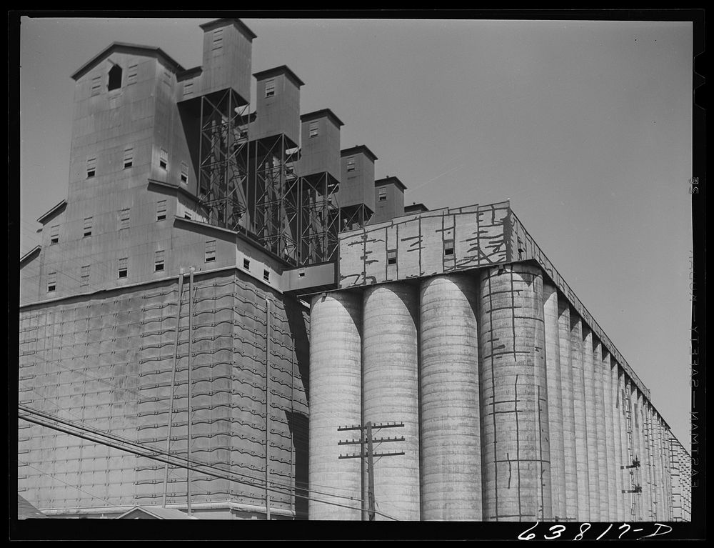 [Untitled photo, possibly related to: Great Northern grain elevator dock. Superior, Wisconsin]. Sourced from the Library of…