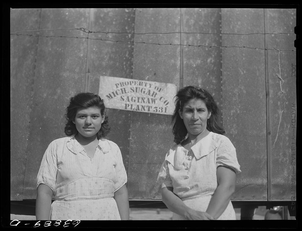 Wives of sugar beet workers. Saginaw County, Michigan. Sourced from the Library of Congress.