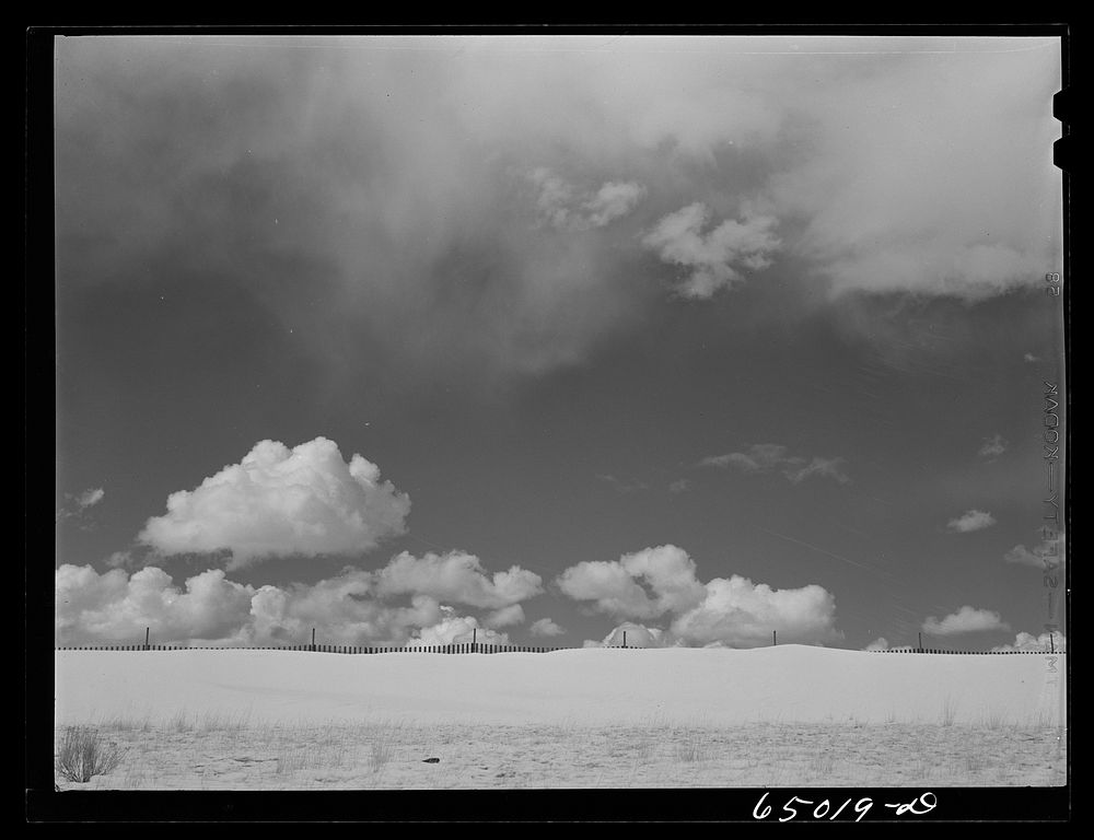 Beaverhead County, Montana. Snow band and snow fence. Sourced from the Library of Congress.