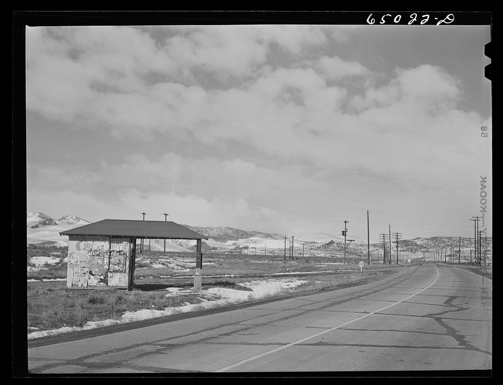 Anaconda, Montana (vicinity). Abandoned gas station. Sourced from the Library of Congress.