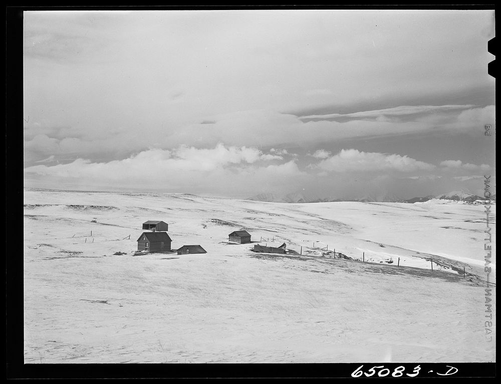 Park County, Montana. Abandoned farm buildings. Sourced from the Library of Congress.