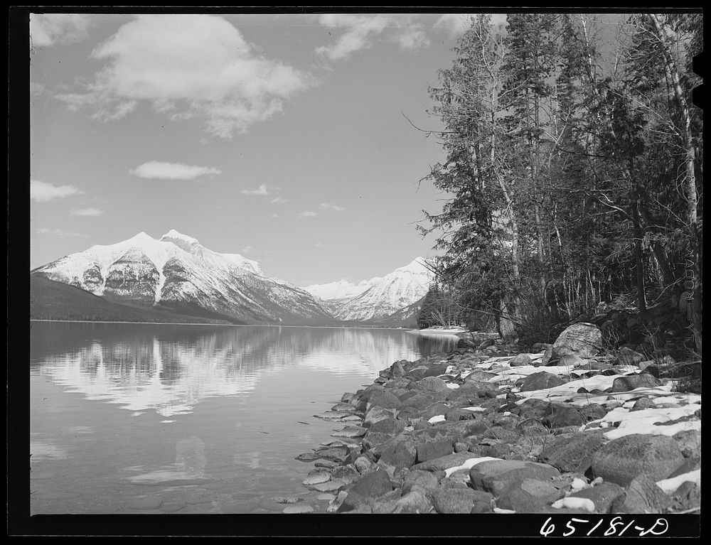 Lake McDonald, Glacier National Park. Sourced from the Library of Congress.