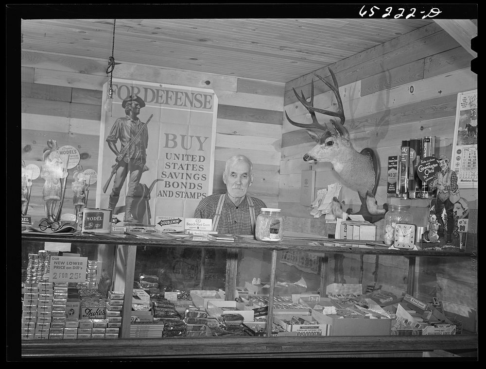 Flathead Valley special area project, Montana. Country store. Sourced from the Library of Congress.