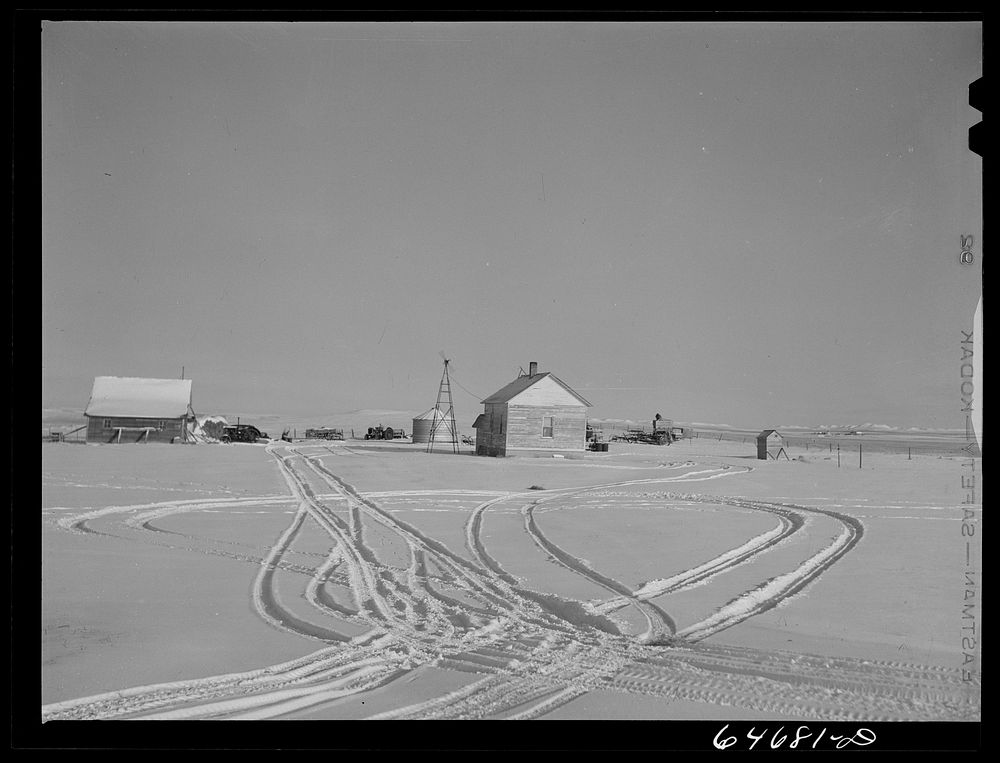 Hettinger County, North Dakota. Farmyard. Sourced from the Library of Congress.