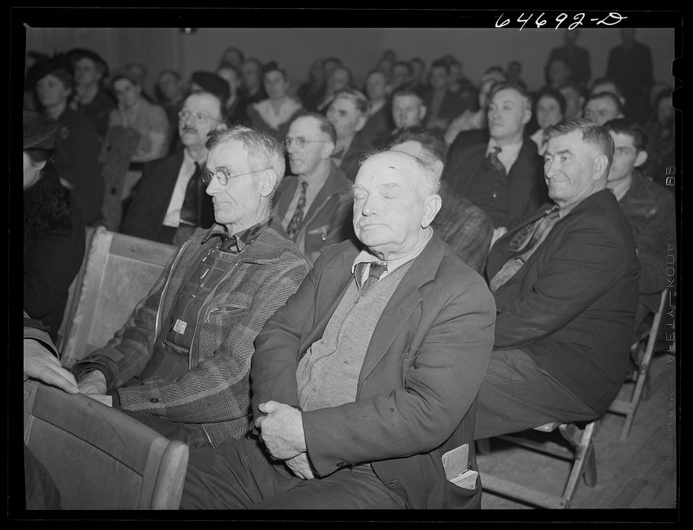 Williston, North Dakota. Farmers union meeting. Sourced from the Library of Congress.